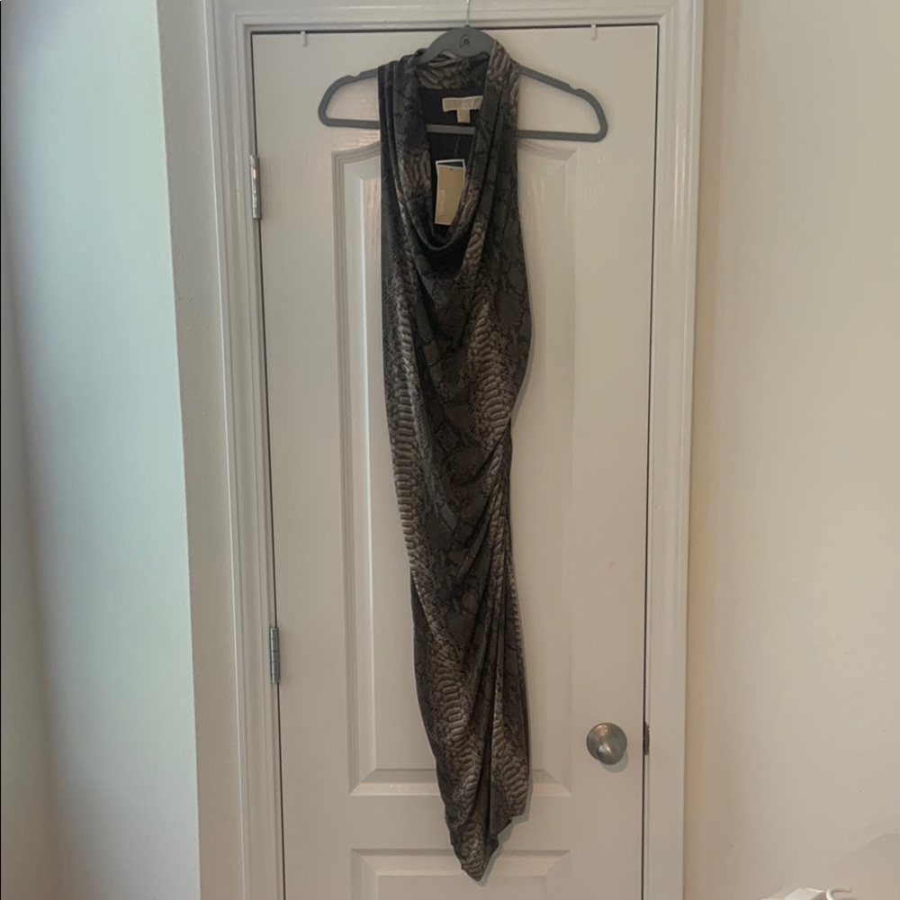 NWT Michael Kors Small Taupe and Brown Sleeveless Dress